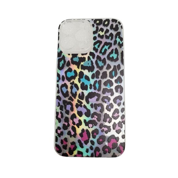 Leopard iphone  12 or 13 Mirrored Multi Color choose your size qty 1 - Picture 1 of 2